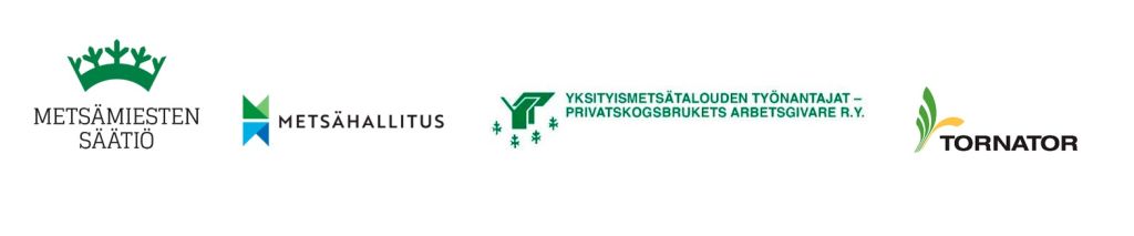 MM-Säätiön, Metsähallituksen, Yksityismetsätalouden työnantajat ry:n, Tornatorin ja Metsähallituksen logot