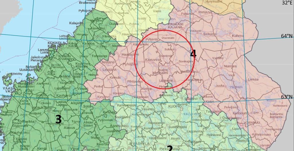 Peltoalueen aluerajaus: Peltoalueen tulee sijaita Ylä-Savon alueella, pohjoisten 63. ja 64. leveyspiirien välissä (männyn lähtöisyysalue 4). Lähtöisyysaluekartta: Ruokavirasto.