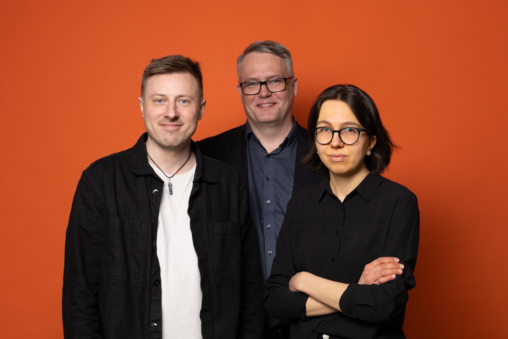 Samuli Junttila, Olli Äijälä ja Anna Viitamäki.