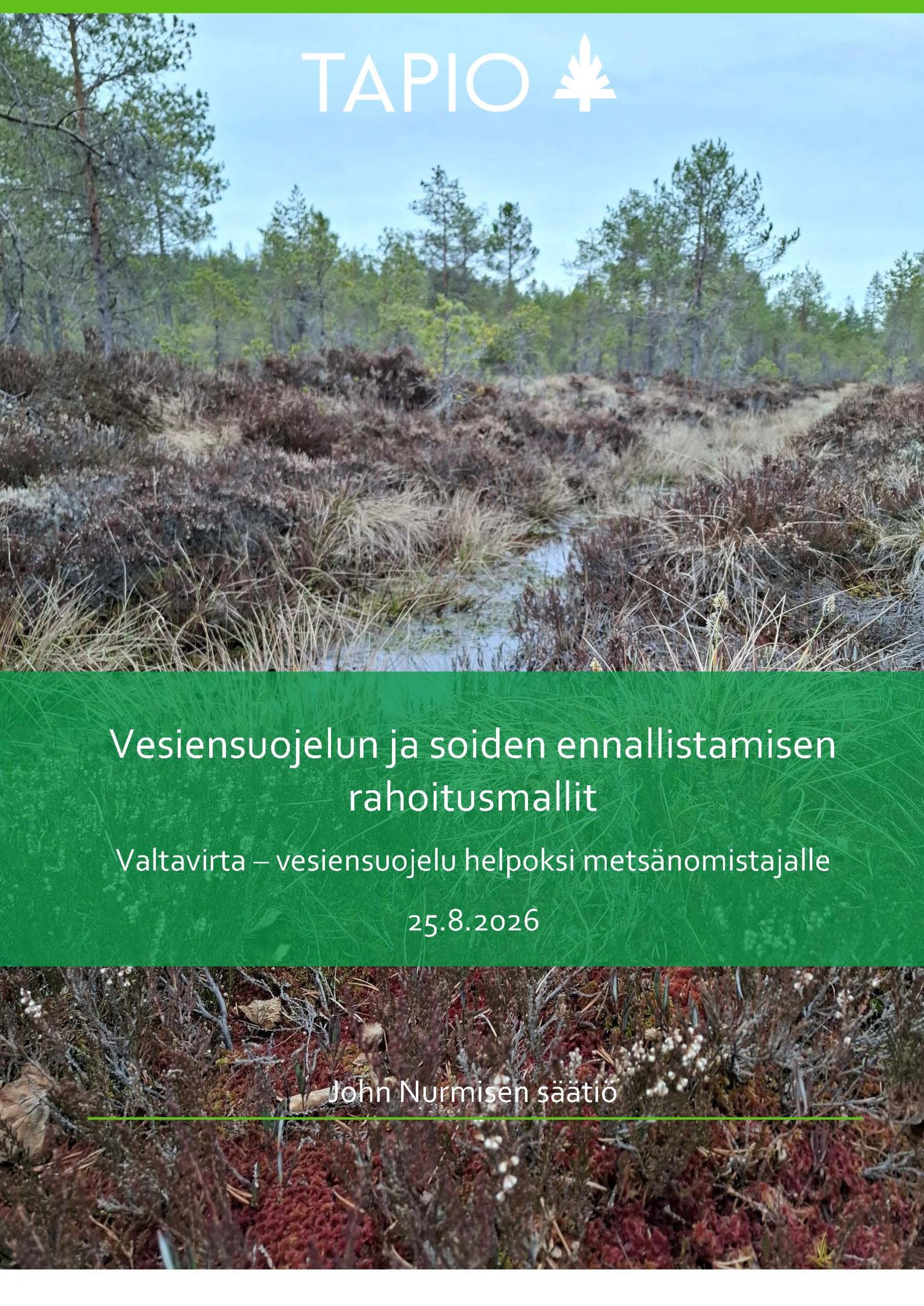 Vesiensuojelun ja ennallistamisen rahoitusmallit kansikuva