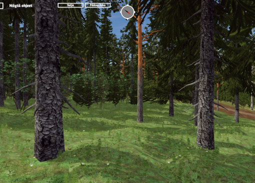 Virtuaalinen kuva metsästä, puita